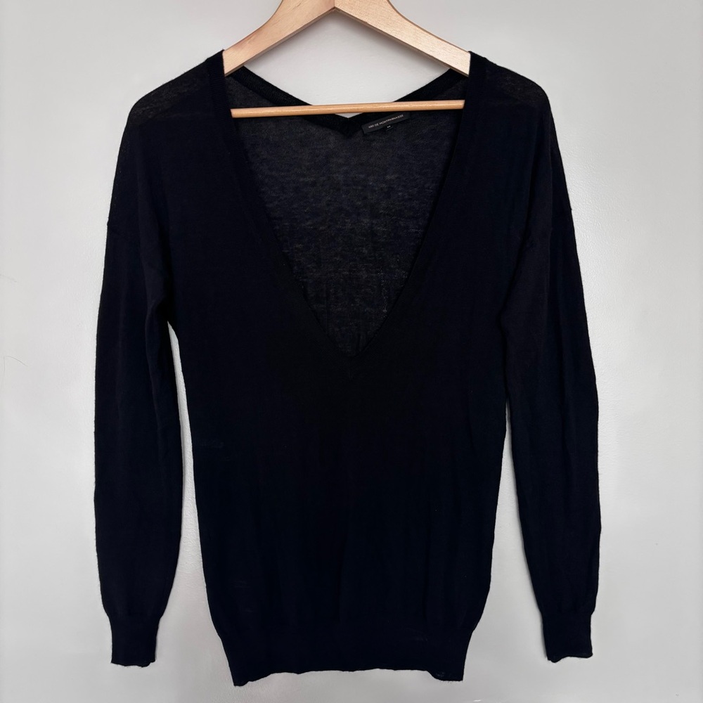 Kiki de Montparnasse Black 100% Cashmere V-neck Boyfriend Luxe Sweater Size XS - Picture 5 of 14